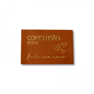 Etiqueta de Pu com Foil 1 Cor 3x5 PU Capadócia 3x5cm 1 Cor  Hot Stamping 