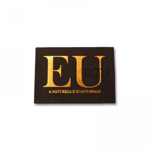 Etiqueta de Pu com Queima + Foil 4x6 PU Capadócia 4x6cm 1 Cor  Queima e Hot Stamping 