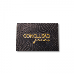 Etiqueta de Pu com Queima + Foil 5x7 PU Capadócia 5x7cm 1 Cor  Queima e Hot Stamping 