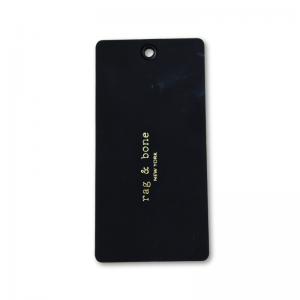 Tag para roupa Papel especial preto 54x108mm 1x1  Hot stamping 