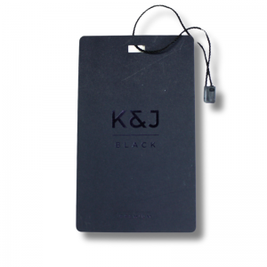 Tag para roupa Papel especial preto 65x110mm 1x1  Hot stamping 